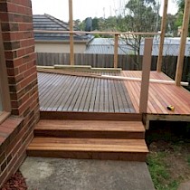 Deck steps in construction by Total Windows and Doors